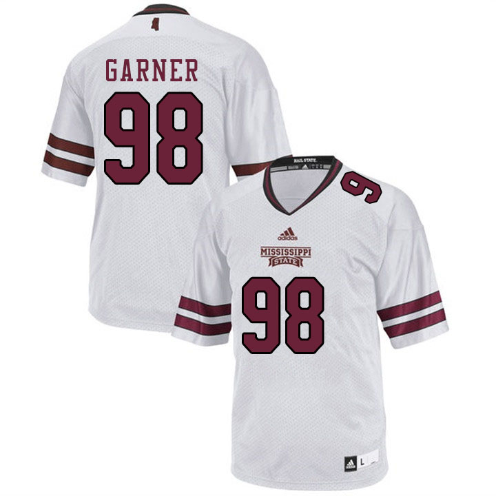 Men #98 Joseph Garner Mississippi State Bulldogs College Football Jerseys Sale-White